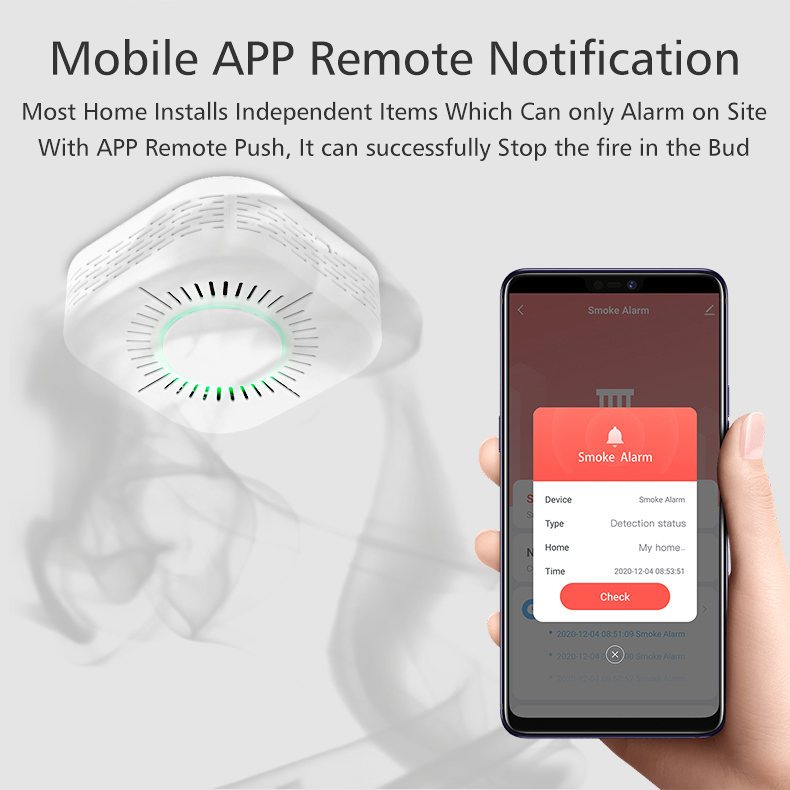 Smoke alarms home fire safety alarms Wifi tuya smart smoke sensor fire detector - Home Security - 4