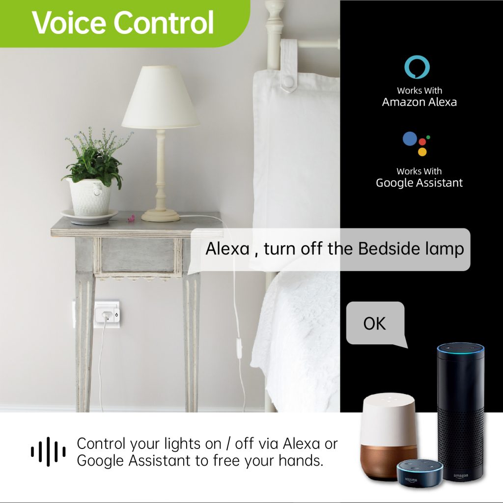 Bluetooth wifi zigbee smart power plug sockets TP24 UK remote control with Google Alexa - Smart Home - 3