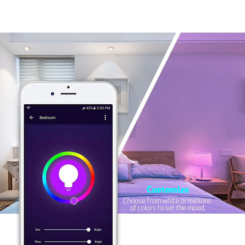Voice control wireless smart remote control led light bulbs AC 7W RGB dimmable E27 globe bulbs led light lamp - Smart Home - 3