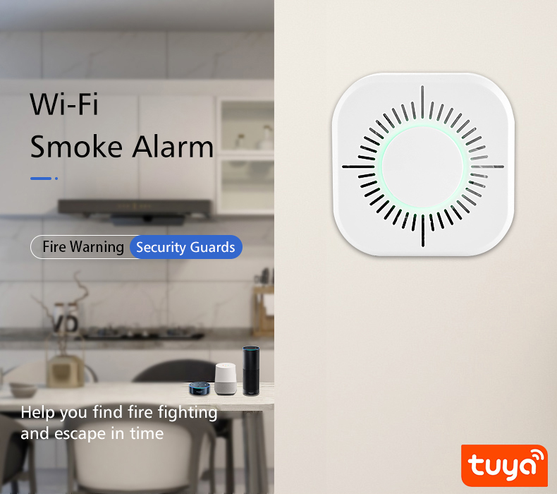 Smoke alarms home fire safety alarms Wifi tuya smart smoke sensor fire detector - Home Security - 1