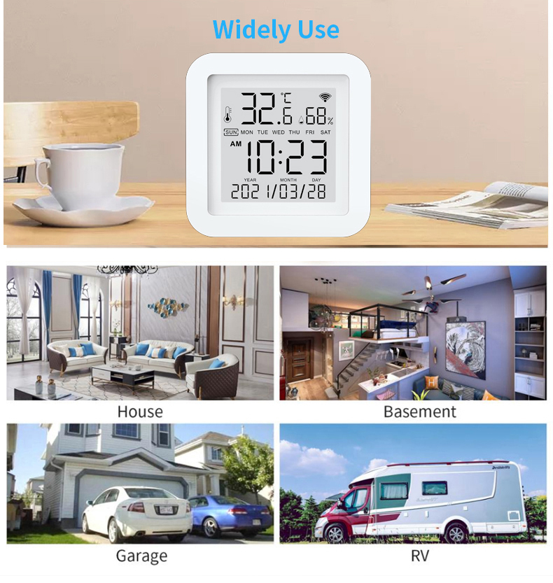 Wireless tuya digital thermometer hygrometer sensor temperature humidity monitor LCD screen - Smart Home - 4