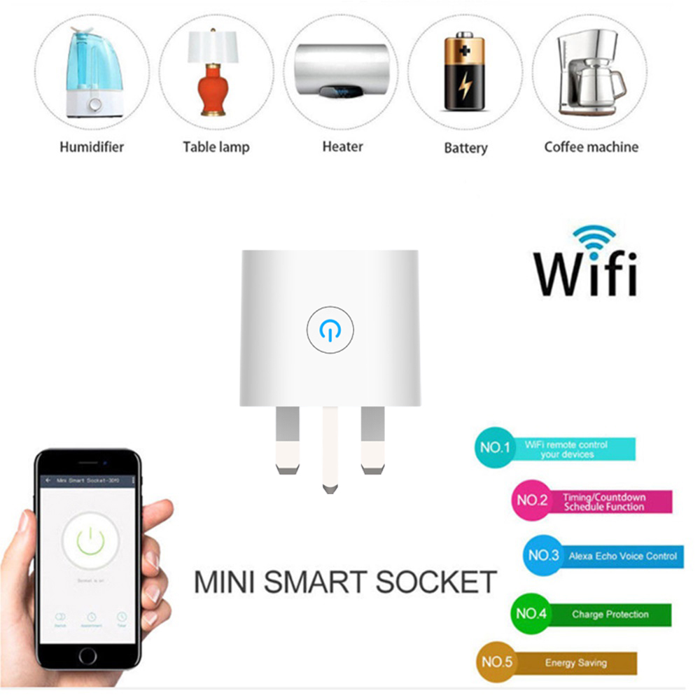 Google Alexa Voice Remote Control Light Wall Power Plug Ce Rohs UK 13A wifi smart plug socket - Smart Home - 1