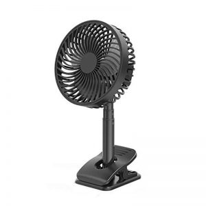 Clip Fan Battery Operated bedroom fan – 4 Speeds 360° Rotation Quiet Stroller Fan with Strong Airflow Portable fan for Office Table Bedroom Kitchen Rechargeable Small Fan for Camping Hiking Travel
